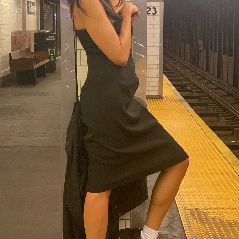 Prada Strapless Dress with removable sleeves.